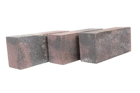 White background. brick made of concrete. multi-colored block for laying a .. Stock Photos