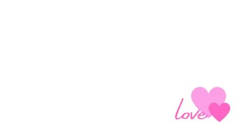 White background, card, design or illustration with hearts in pink colors and Stock Illustration
