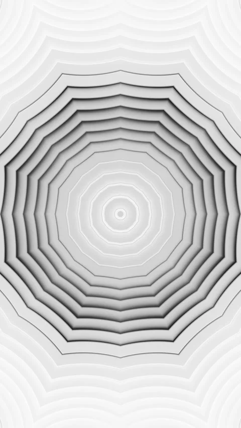 White background with circular pattern in the center. Kaleidoscope VJ loop Video stock 314000298