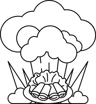 A white background with a cloud and a plate of food Stock Illustration