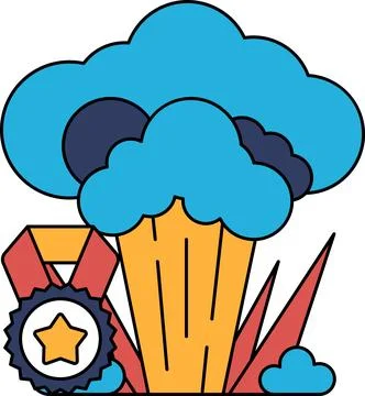 A white background with a cloud and a star Stock Illustration