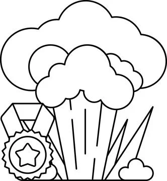 A white background with a cloud and a star イラスト素材