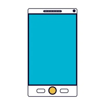 White background with color sections silhouette of smartphone Stock-Illustration