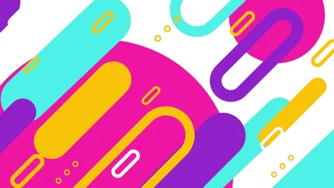 White background with colorful abstract background with geometric elements Stock Footage 304940946