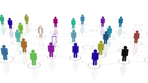 White background with colorful human postures. Stock Footage 152414614