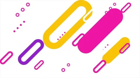 White background with colorful pattern geometric elements seamless 4k video Stock Footage 324832883