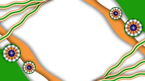 White background covered with animated decoration in Indian flag texture Stock Footage 312822221