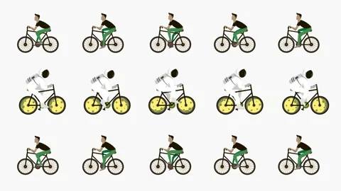 White background with  cycling race in 4k video. Stockbeeldmateriaal 145542016