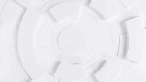 White background cylinder shape and ring move up and down, 3D rendering 4K loop Stock Footage 269904483