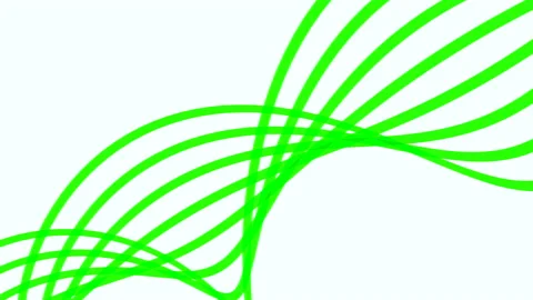White background. Design. Orange and green three swirling lines moving up in Stock Footage 220739156
