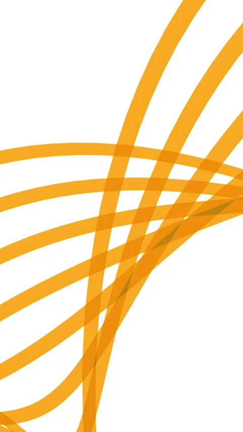 White background. Design. Orange and green three swirling lines moving up in Stock Footage 278205943