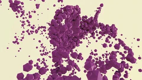White background. Design.Bright pink coarse dust in the animation that flies in Stock Illustration