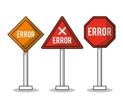 White background with different poster signal of error 스톡 일러스트
