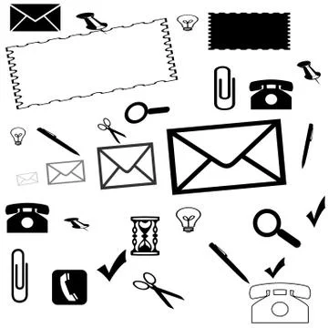 White background with different things Stock Illustration