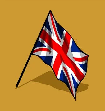 White background england flying flag Stock Illustration