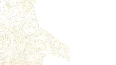 White background with ethnic pattern and eagle Illustrazione stock