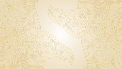 White background with ethnic pattern and eagle Illustrazione stock