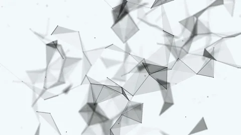 White background of a fantasy black plexus with dots, lines and triangles Stock Footage 80855209