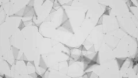 White background of a fantasy black plexus with dots, lines and triangles Stock Footage 80901617
