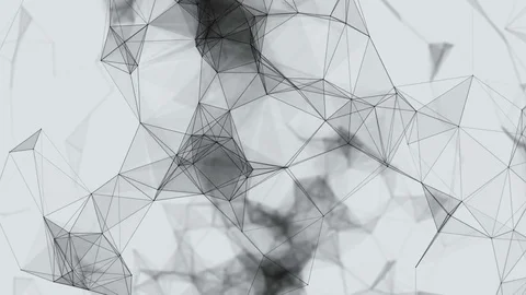 White background of a fantasy black plexus with dots, lines and triangles 库存影片 80902444