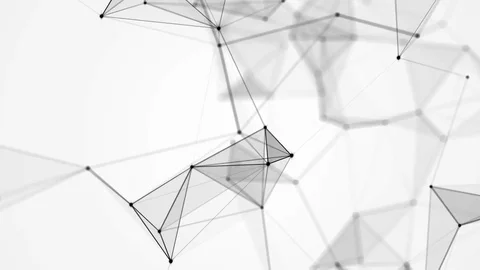 White background of a fantasy black plexus with dots, lines and triangles Stock Footage 80938485