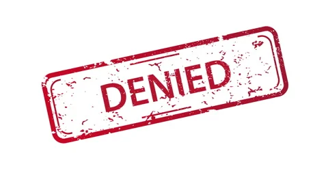 White background features a worn red denial stamp Stock Footage 330768556