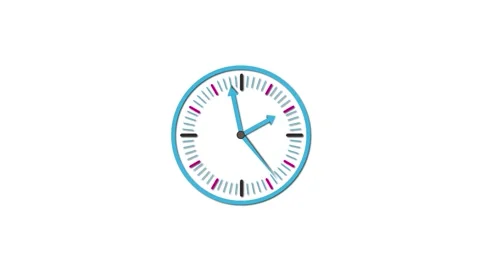 White background flat clock animation Stock Footage 310646071