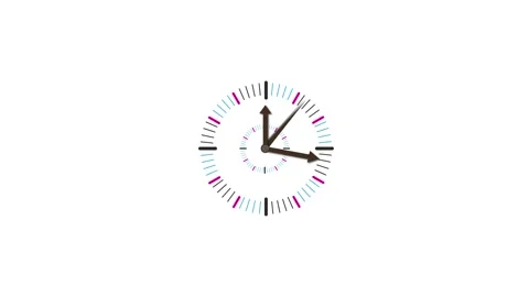 White background flat clock animation Stock Footage 310646080