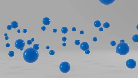 White background with floating blue balls. Minimal motion graphic seamless loop  Stock Footage 152599881