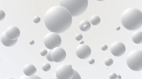 White Background with Floating Particle Spheres Video stock 309718048