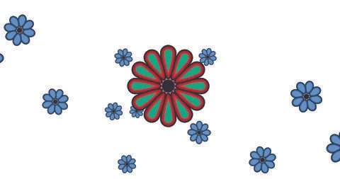White background floral pattern flowers spring print graphic summer colorful Illustrazione stock