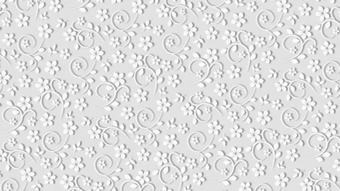 White background with flowers and leaves Stock Footage 114884522