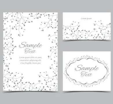 White background with flowers Stock Illustration