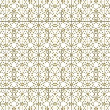 A white background with a gold pattern on it, seamless repeated pattern Stock Illustration