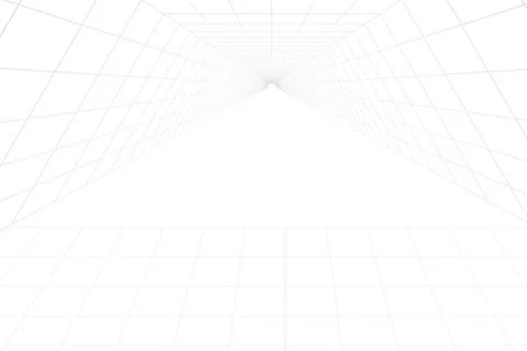 White background with gray perspective grid lines creating a square pattern.. Stock Illustration