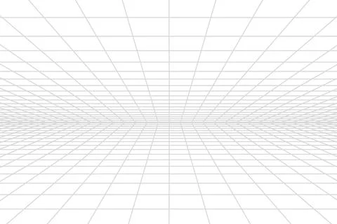 White background with gray perspective grid lines creating a square pattern.. Stock Illustration