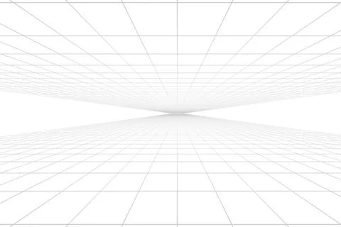 White background with gray perspective grid lines creating a square pattern.. Stock Illustration