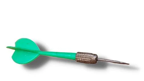 A white background with a green dart. Stock Illustration