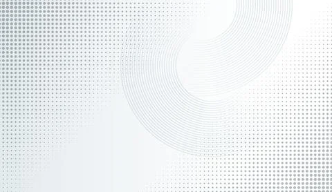White background with halftone dots and circular lines vector illustration for Stock Illustration