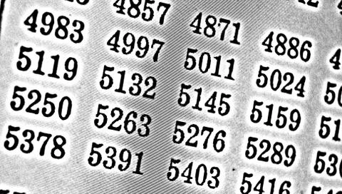 White background HDR with many numbers in perspective Stock Illustration