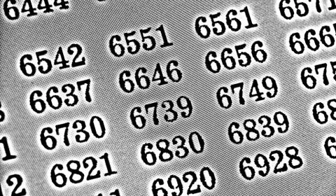 White background HDR with many numbers in perspective Stock Illustration