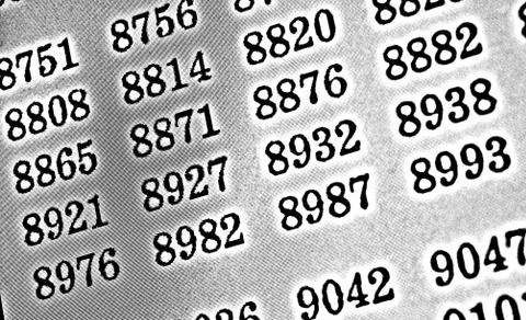 White background HDR with many numbers in perspective Stock Illustration