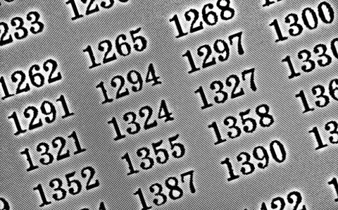 White background HDR with many numbers in perspective Stock Illustration