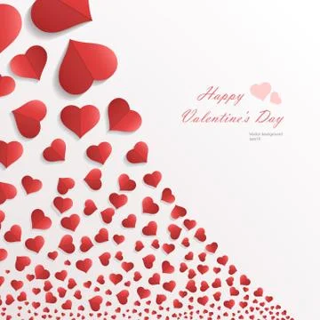 White background with hearts. 库存插图