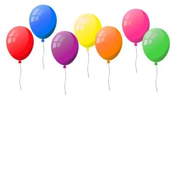 White background with helium balloons. Stock Illustration