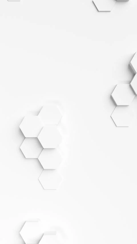 A white background with hexagonal shapes. Vertical looped animation Stock Footage 309187966