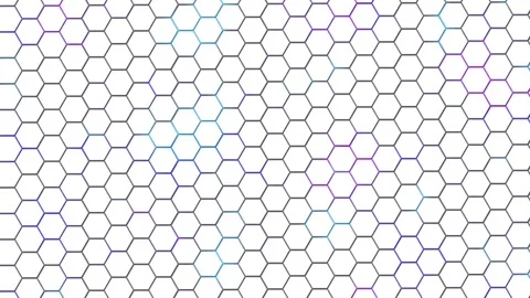 White background of hexagons. with colored inserts. background animation Stock Footage 277798069