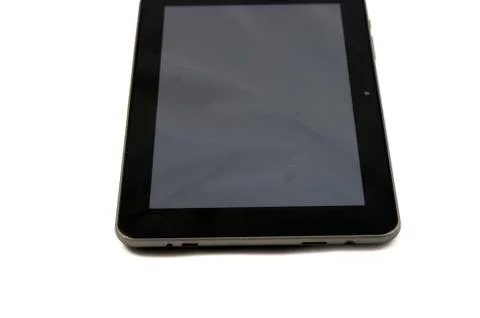 On white background isolated tablet Stock Photos