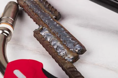 White background. on it is a tool for welding metal products. the burner is r Stock Photos