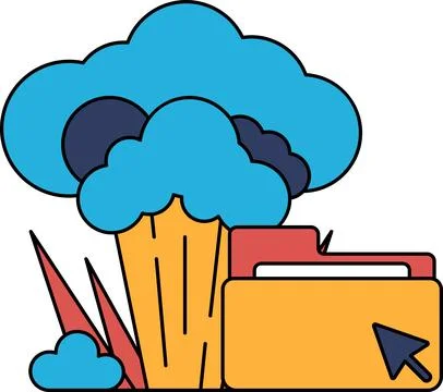 A white background with a large cloud Stock Illustration